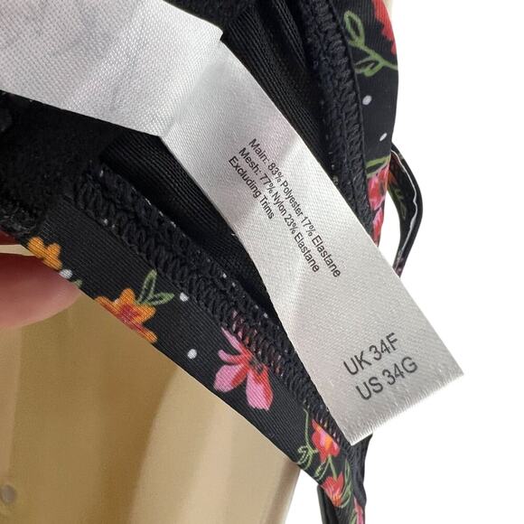 Peek & Beau Fuller Bust Underwire Bikini Top Winter Floral 34F - Picture 6 of 9